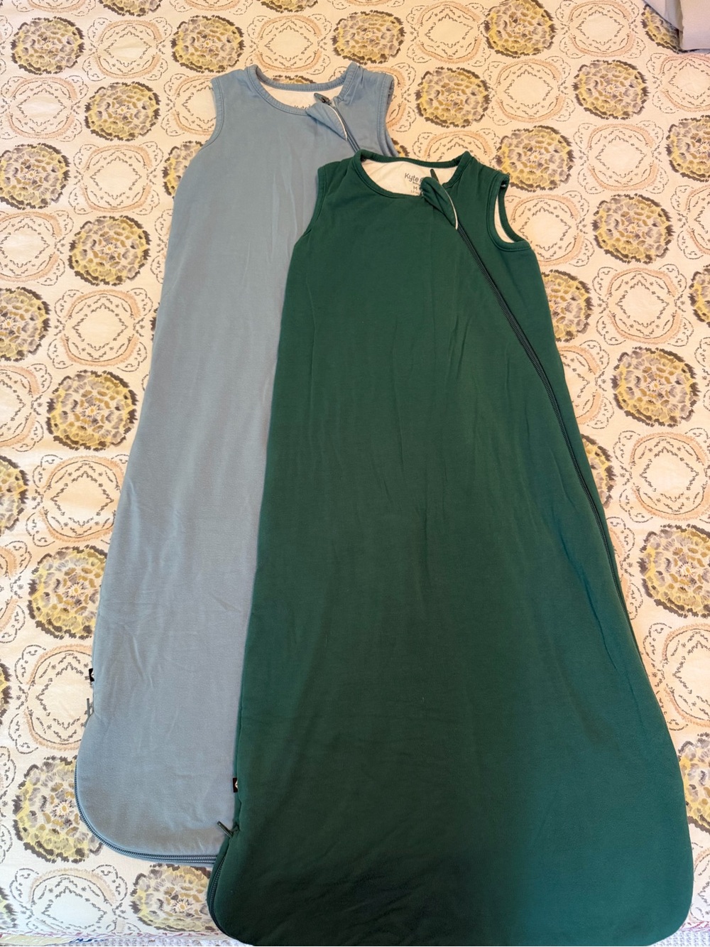 Kyte BABY Sleeveless Maxi Sleep Gown in Teal and Dusty Blue